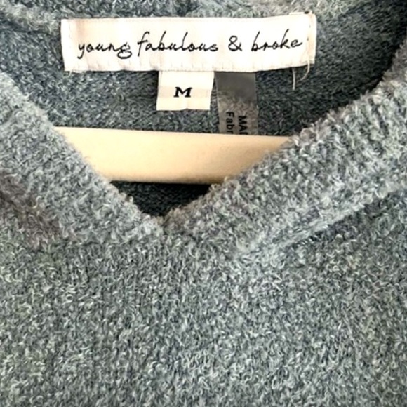 Young Fabulous & Broke size Medium soft blue hoodie very good condition … - Picture 3 of 8